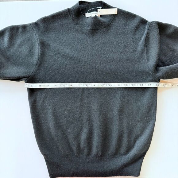 NWT Madewell Merino Wool Ruffle Mock Neck Sweater in Black Size XS - Picture 14 of 15